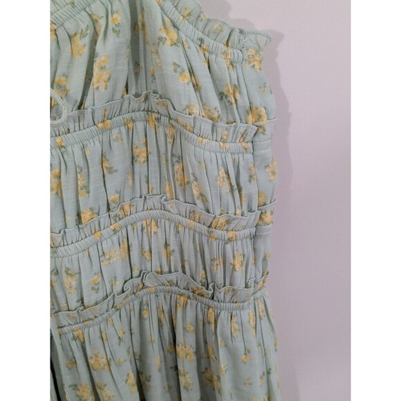 Jessica Simpson Floral Boho Cottagecore Smocked Bodice Ruffle Hem Midi Dress L - Picture 5 of 12